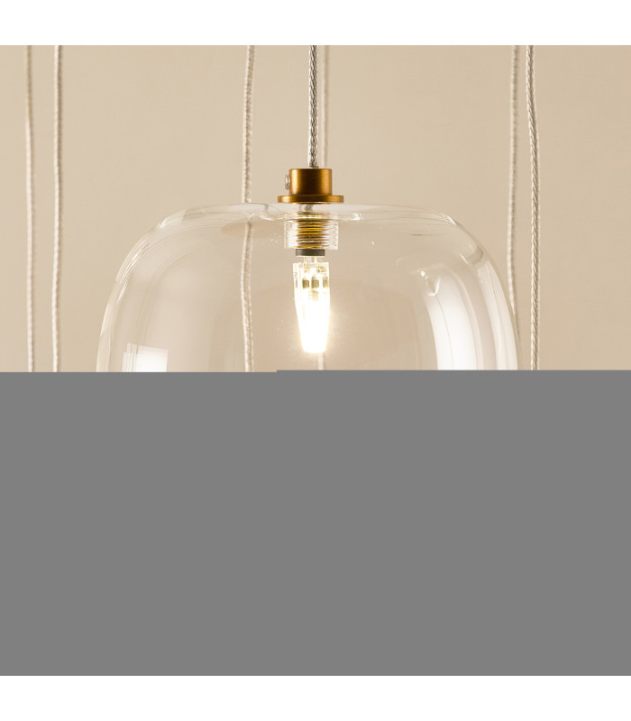 Oslo Cluster Pendant Light Brushed Aged Brass Clear Glass-7