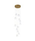 Oslo Cluster Pendant Light Brushed Aged Brass Clear Glass-9