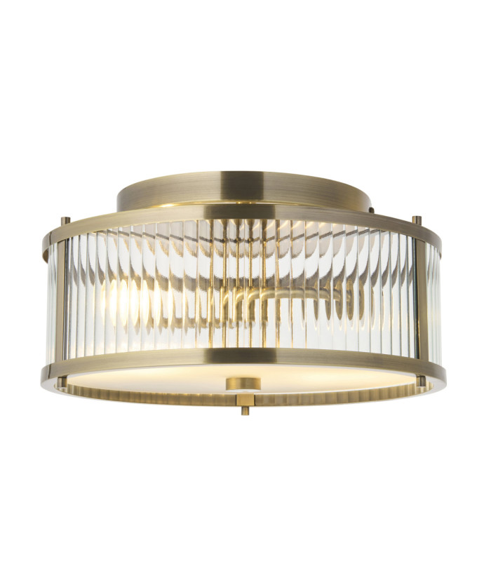 Ridgeton IP44 Bathroom Ceiling Light Antique Brass-1