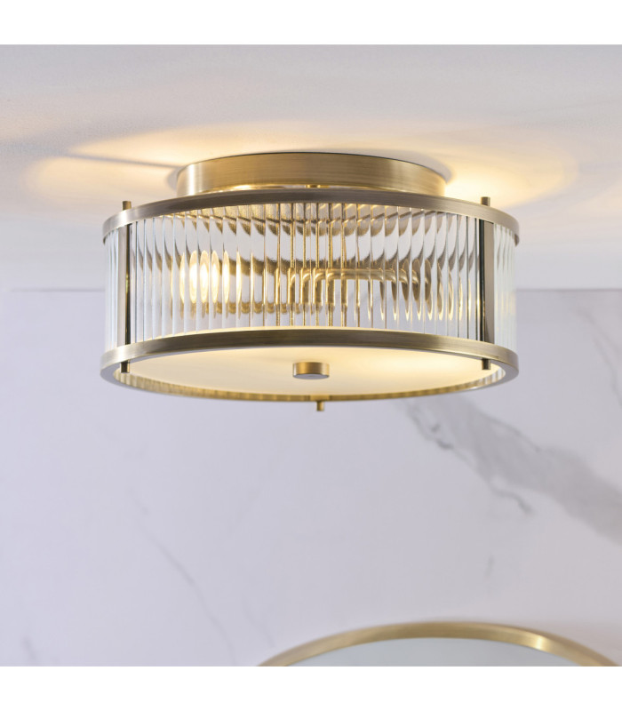 Ridgeton IP44 Bathroom Ceiling Light Antique Brass-3