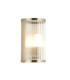 Ridgeton IP44 Bathroom Wall Lamp Antique Brass Clear Ribbed Glass-1