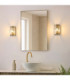 Ridgeton IP44 Bathroom Wall Lamp Antique Brass Clear Ribbed Glass-2