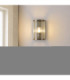 Ridgeton IP44 Bathroom Wall Lamp Antique Brass Clear Ribbed Glass-3