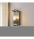 Ridgeton IP44 Bathroom Wall Lamp Antique Brass Clear Ribbed Glass-6