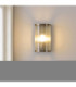 Ridgeton IP44 Bathroom Wall Lamp Antique Brass Clear Ribbed Glass-7