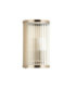 Ridgeton IP44 Bathroom Wall Lamp Antique Brass Clear Ribbed Glass-10