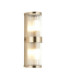 Ridgeton IP44 Bathroom Wall Lamp Antique Brass Clear Ribbed Glass-1