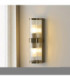 Ridgeton IP44 Bathroom Wall Lamp Antique Brass Clear Ribbed Glass-5