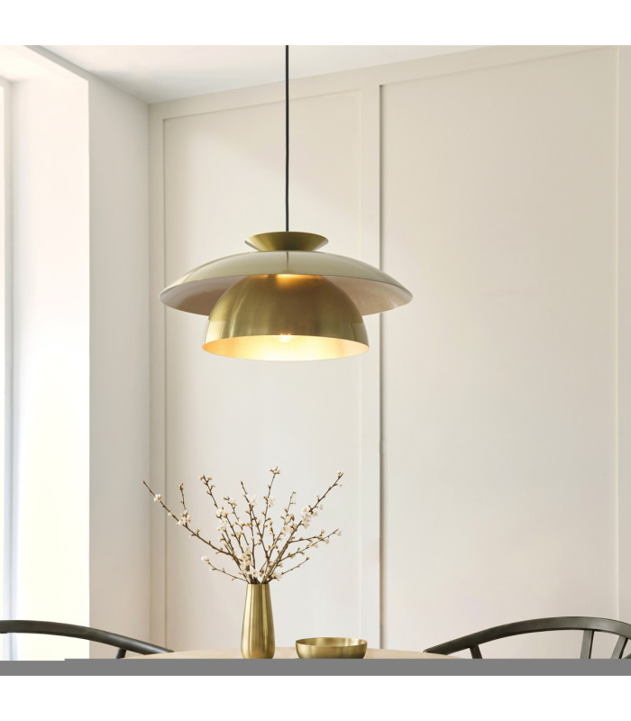 Lyon Dome Pendant Light Satin Brass-3