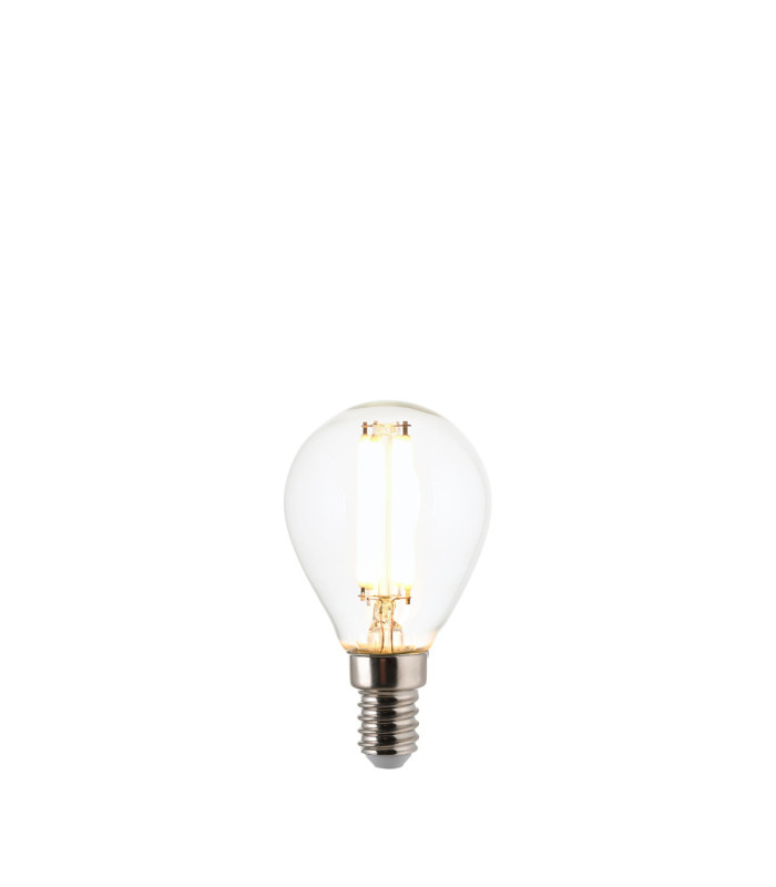 White Filament E14 LED Golf Bulb Clear Glass Bright Nickel-1