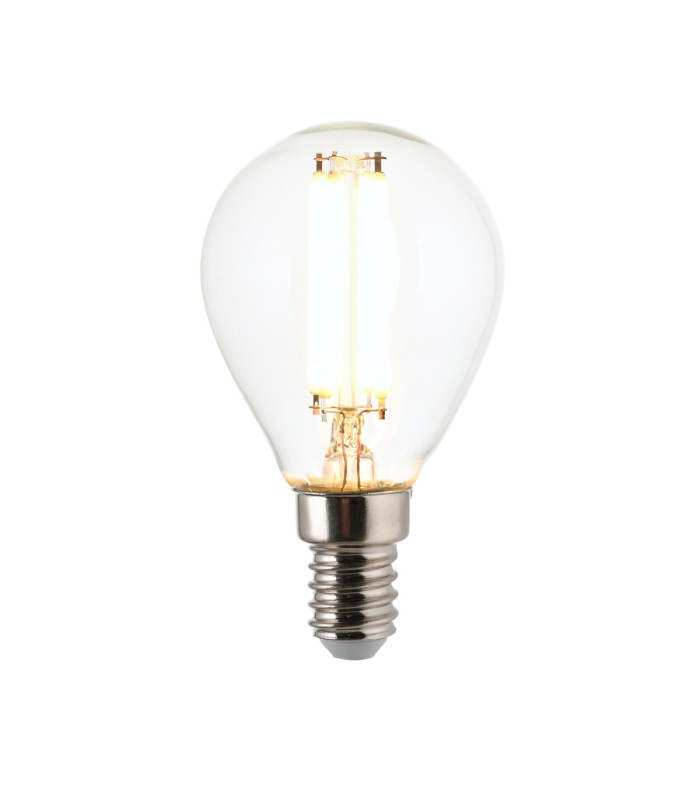 White Filament E14 LED Golf Bulb Clear Glass Bright Nickel-2