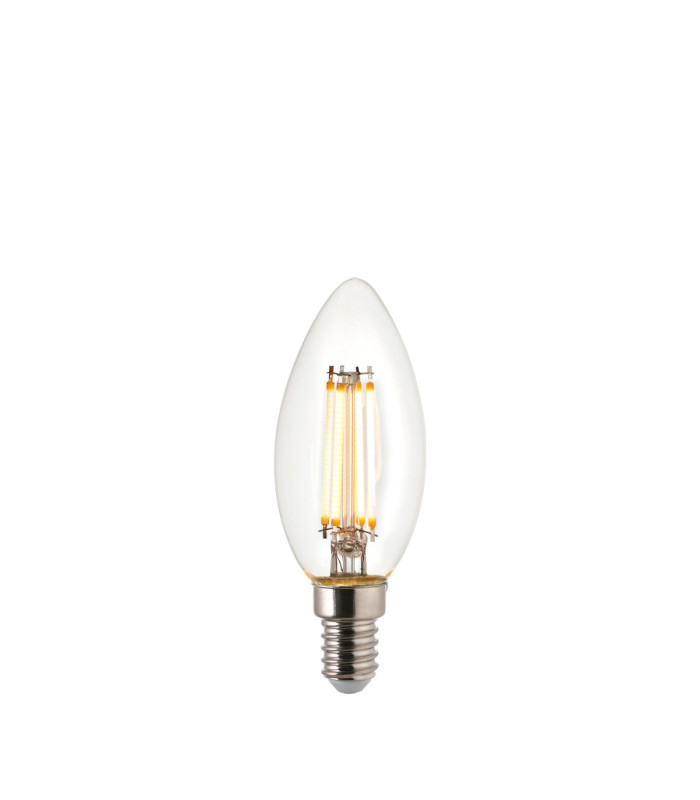Ultra Efficient Class A E14 LED Filament Candle Bulb Clear Glass Bright Nickel-1