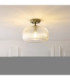 Harborne Bowl Semi Flush Ceiling Light Antique Brass Clear Ribbed Glass-2