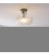Harborne Bowl Semi Flush Ceiling Light Antique Brass Clear Ribbed Glass-3