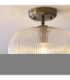 Harborne Bowl Semi Flush Ceiling Light Antique Brass Clear Ribbed Glass-5