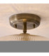 Harborne Bowl Semi Flush Ceiling Light Antique Brass Clear Ribbed Glass-6