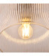 Harborne Bowl Semi Flush Ceiling Light Antique Brass Clear Ribbed Glass-7