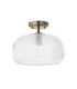 Harborne Bowl Semi Flush Ceiling Light Antique Brass Clear Ribbed Glass-8