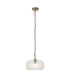 Harborne Dome Pendant Light Antique Brass Clear Ribbed Glass-1