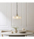 Harborne Dome Pendant Light Antique Brass Clear Ribbed Glass-3