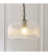 Harborne Dome Pendant Light Antique Brass Clear Ribbed Glass-4