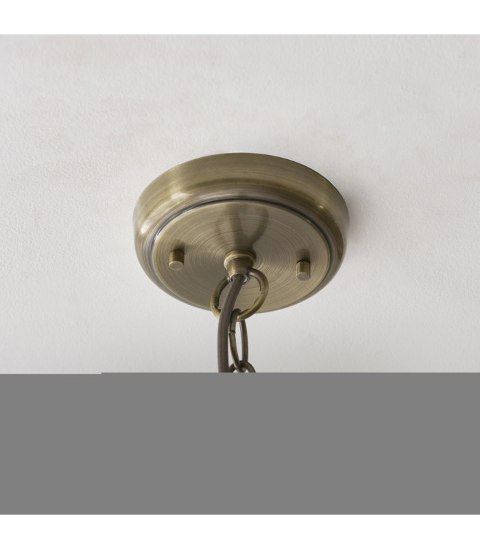 Harborne Dome Pendant Light Antique Brass Clear Ribbed Glass-7
