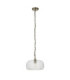 Harborne Dome Pendant Light Antique Brass Clear Ribbed Glass-9