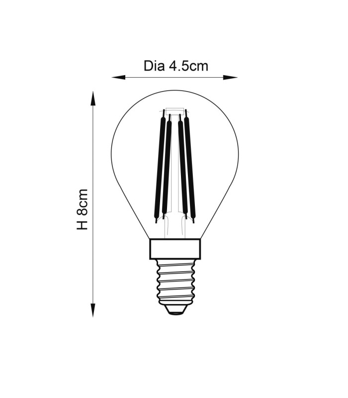 E14 LED Filament Golf - 3 pack E14 Bulb Clear Glass-2