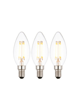 E14 LED Filament Candle - 3 pack E14 Bulb Clear Glass-1