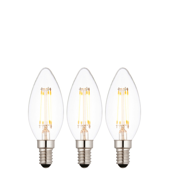E14 LED Filament Candle - 3 pack E14 Bulb Clear Glass-1
