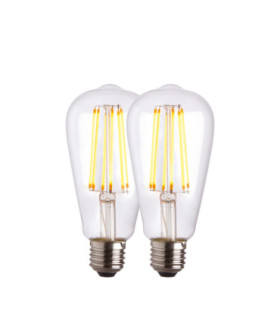 E27 LED Filament Pear - 2 pack E27 Bulb Clear Glass-1