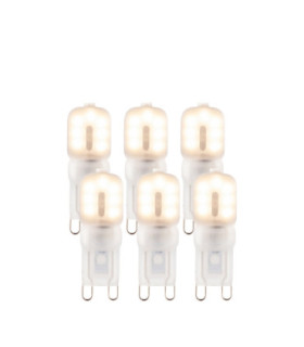 G9 LED Frosted SMD - 6 pack G9 Bulb Frosted Pc Bright Nickel-1