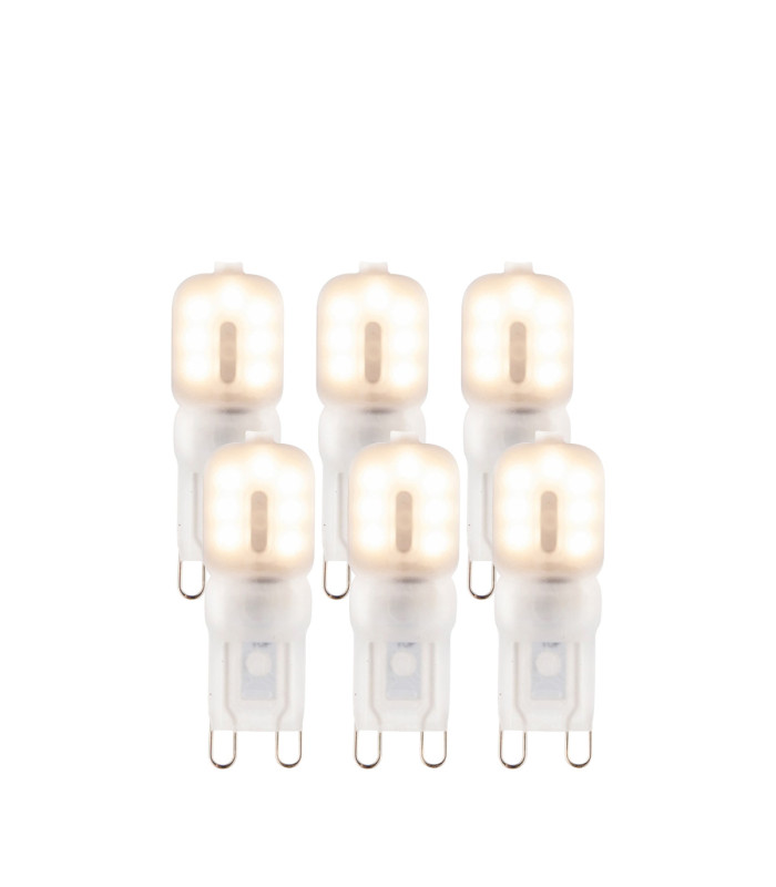 G9 LED Frosted SMD - 6 pack G9 Bulb Frosted Pc Bright Nickel-1