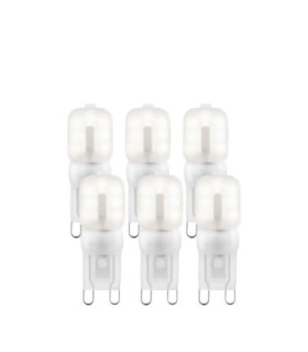 G9 LED Frosted SMD - 6 pack G9 Bulb Frosted Pc Bright Nickel-1