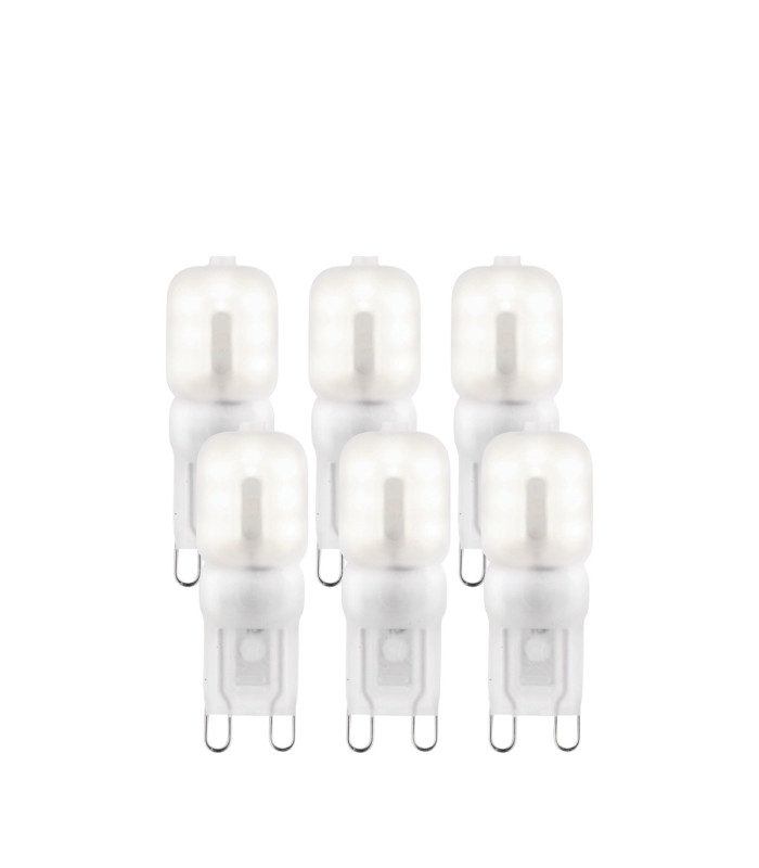 G9 LED Frosted SMD - 6 pack G9 Bulb Frosted Pc Bright Nickel-1
