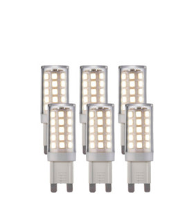 G9 LED SMD - 6 pack G9 Bulb Clear Gloss White Pc-1