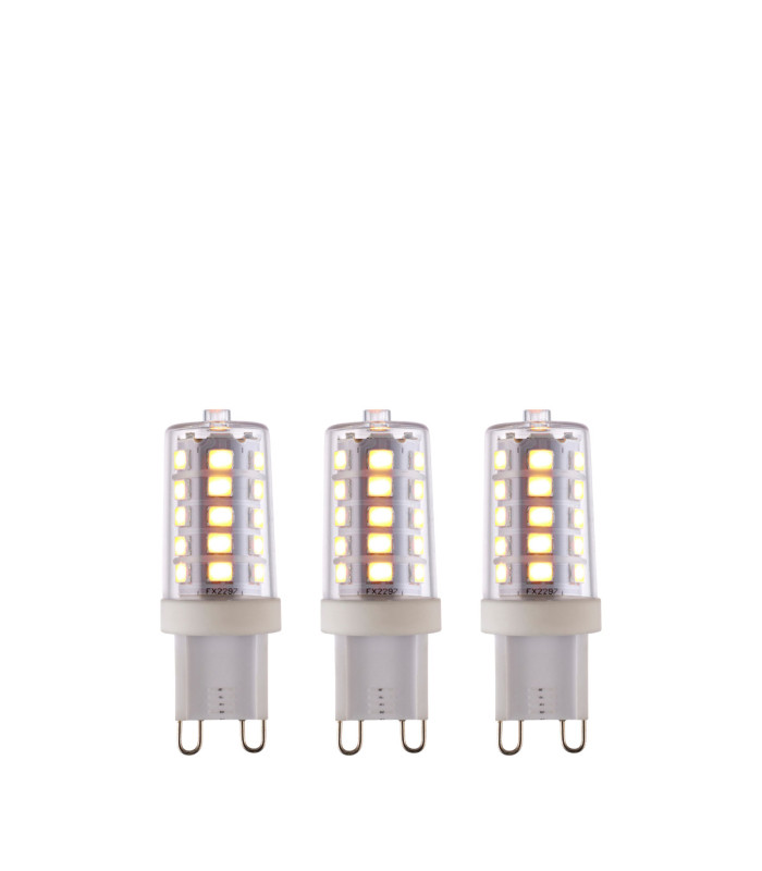 G9 LED SMD Dimmable - 3 pack G9 Bulb Clear Gloss White Pc
