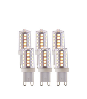 G9 LED SMD Dimmable - 6 pack G9 Bulb Clear Gloss White Pc