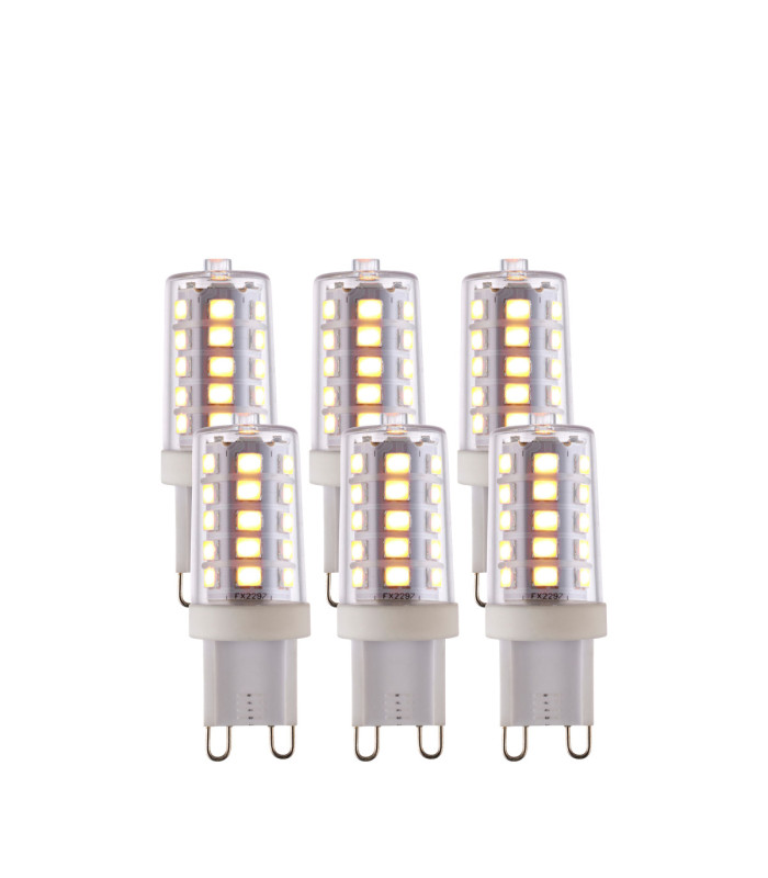G9 LED SMD Dimmable - 6 pack G9 Bulb Clear Gloss White Pc