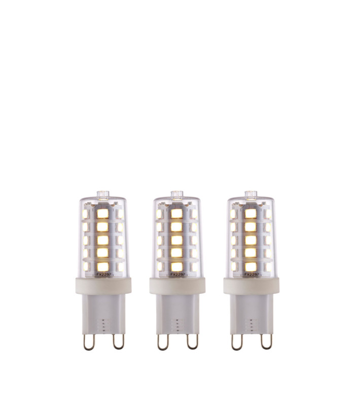 G9 LED SMD Dimmable - 3 pack G9 Bulb Clear Gloss White Pc