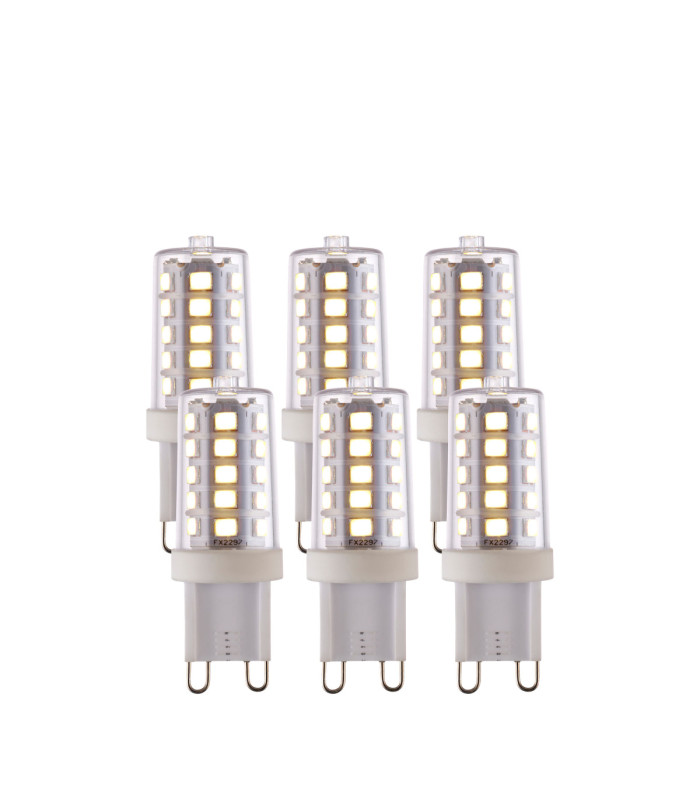 G9 LED SMD Dimmable - 6 pack G9 Bulb Clear Gloss White Pc
