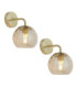 Dimple - Twin Pack - Dome Wall Lamp Satin Brass Champagne Lustre Glass-1
