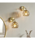 Dimple - Twin Pack - Dome Wall Lamp Satin Brass Champagne Lustre Glass-2
