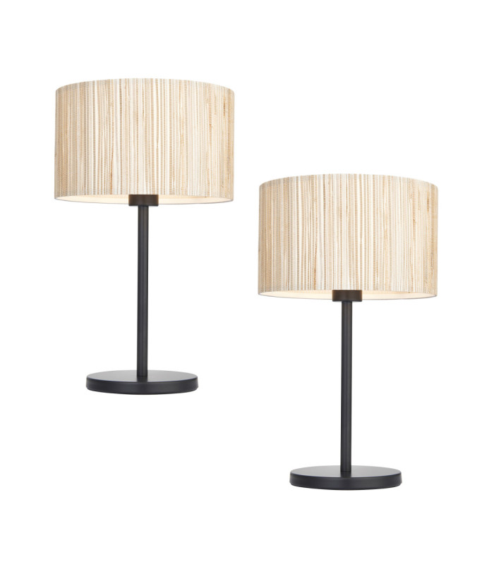 Longshore - Twin Pack - Table Lamp Natural Seagrass Matt Black-1