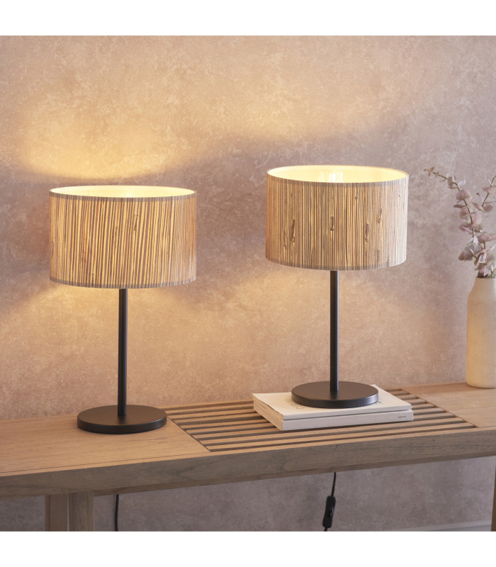 Longshore - Twin Pack - Table Lamp Natural Seagrass Matt Black-2