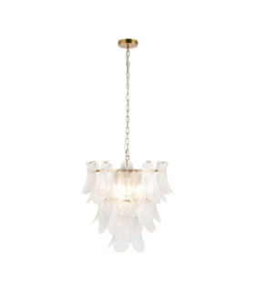 Autumn Pendant Light Brushed Aged Brass Clear Textured Glass-1
