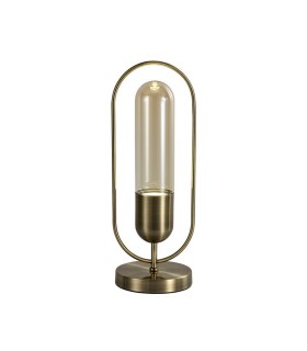 Table Lamp, 1 x 7W LED, 4000K, 790lm, Antique Brass, Amber - 1
