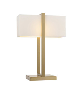 Seattle Table Lamp Brushed Aged Brass Ivory Cotton Mix-1