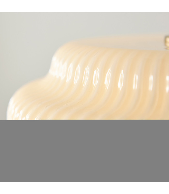 Evora Globe Pendant Light Brushed Aged Brass Opal Ribbed Glass-6