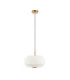 Evora Globe Pendant Light Brushed Aged Brass Opal Ribbed Glass-10